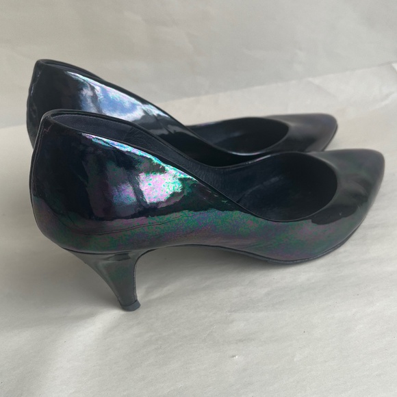 Pedro Garcia Black/Multicolor/Green Pointed Toe Patents Leather Heels Pumps 8.5 - Picture 9 of 14